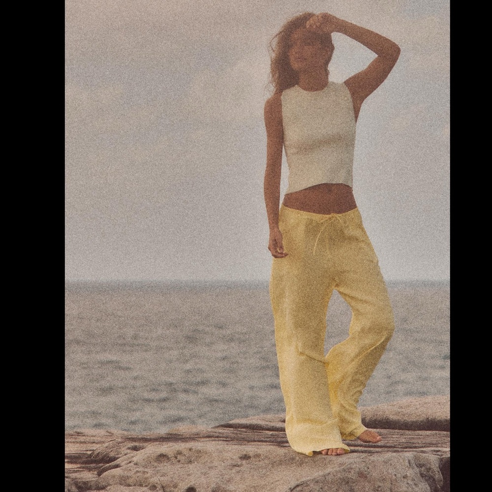 NWT Zara Yellow Flow Pants XS